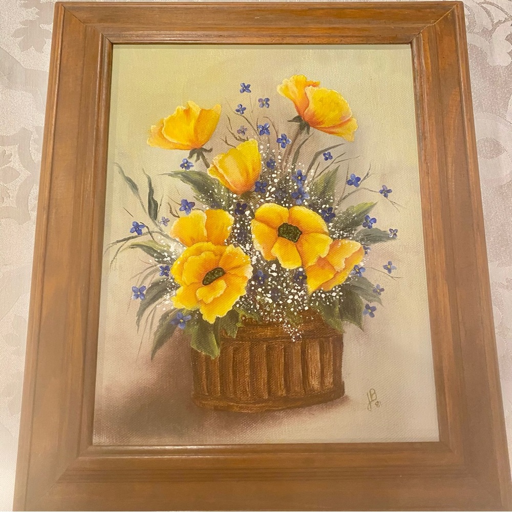 Original oil painting!! Framed floral painting